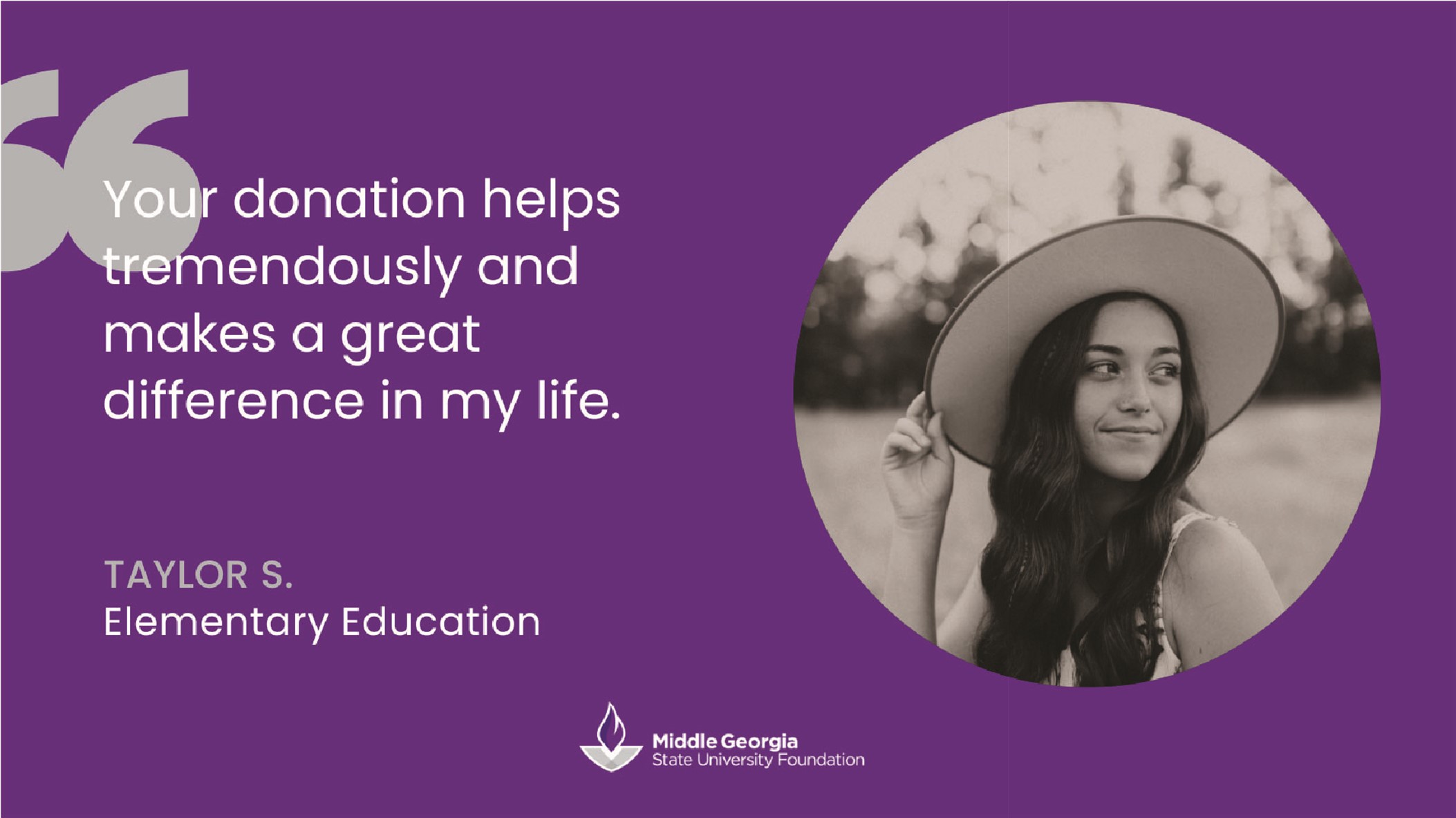 Taylor S quote: your donation helps tremendously and makes a great difference in my life.