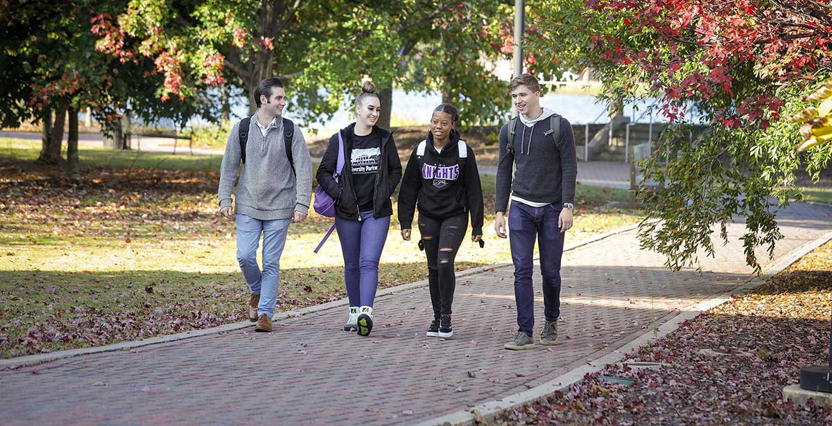 Students walking