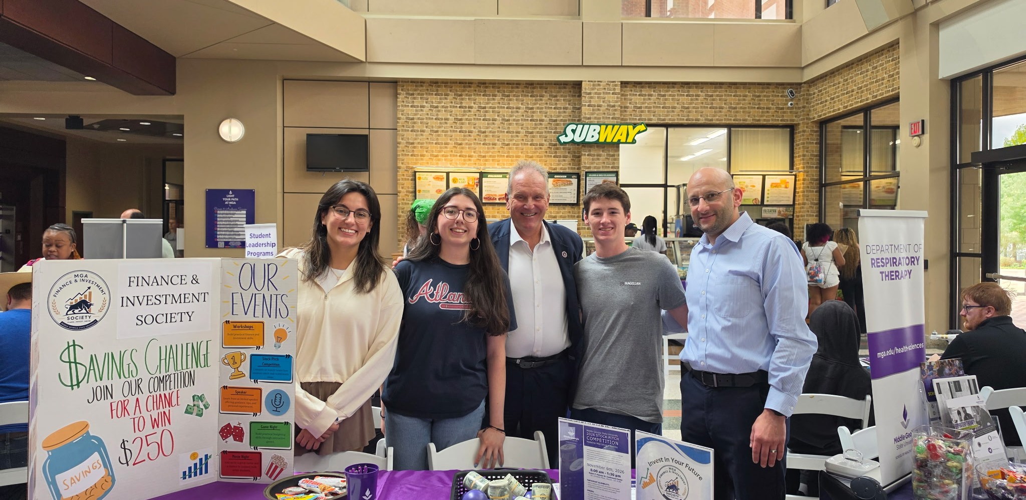 Members of the society with President Christopher Blake and faculty advisor Yaseen Yaseen-Alhaj