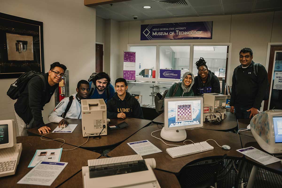 students using computers