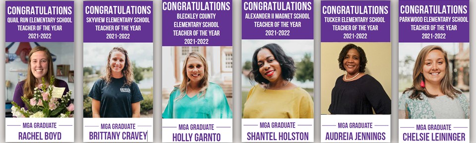Congratulations to MGA alumns that were awarded 2021-2020 teachers of the year
