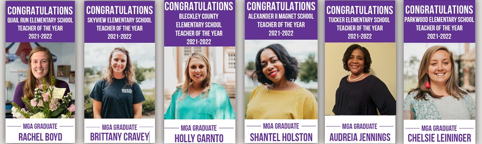 Congratulations to MGA alumns that were awarded 2021-2020 teachers of the year