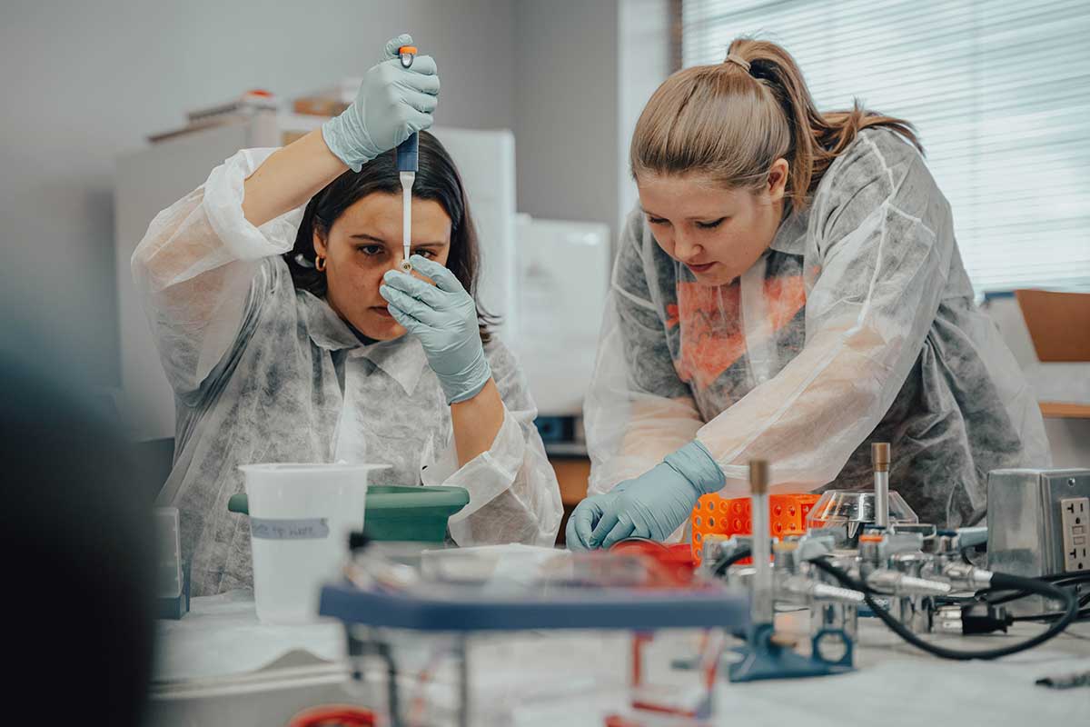 students in a lab