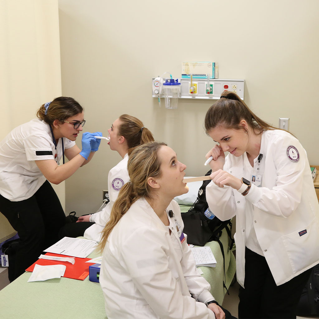 mannequins in hospital beds in a nursing classroom