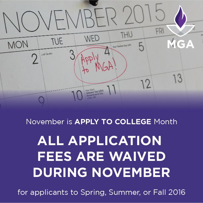 Application Fees Waived in November