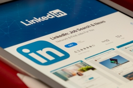 LinkedIn app open on an iPhone screen.
