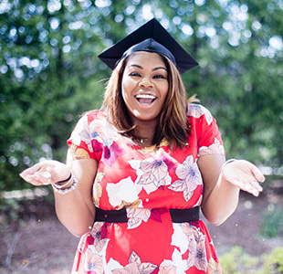 Student in graduation cap.