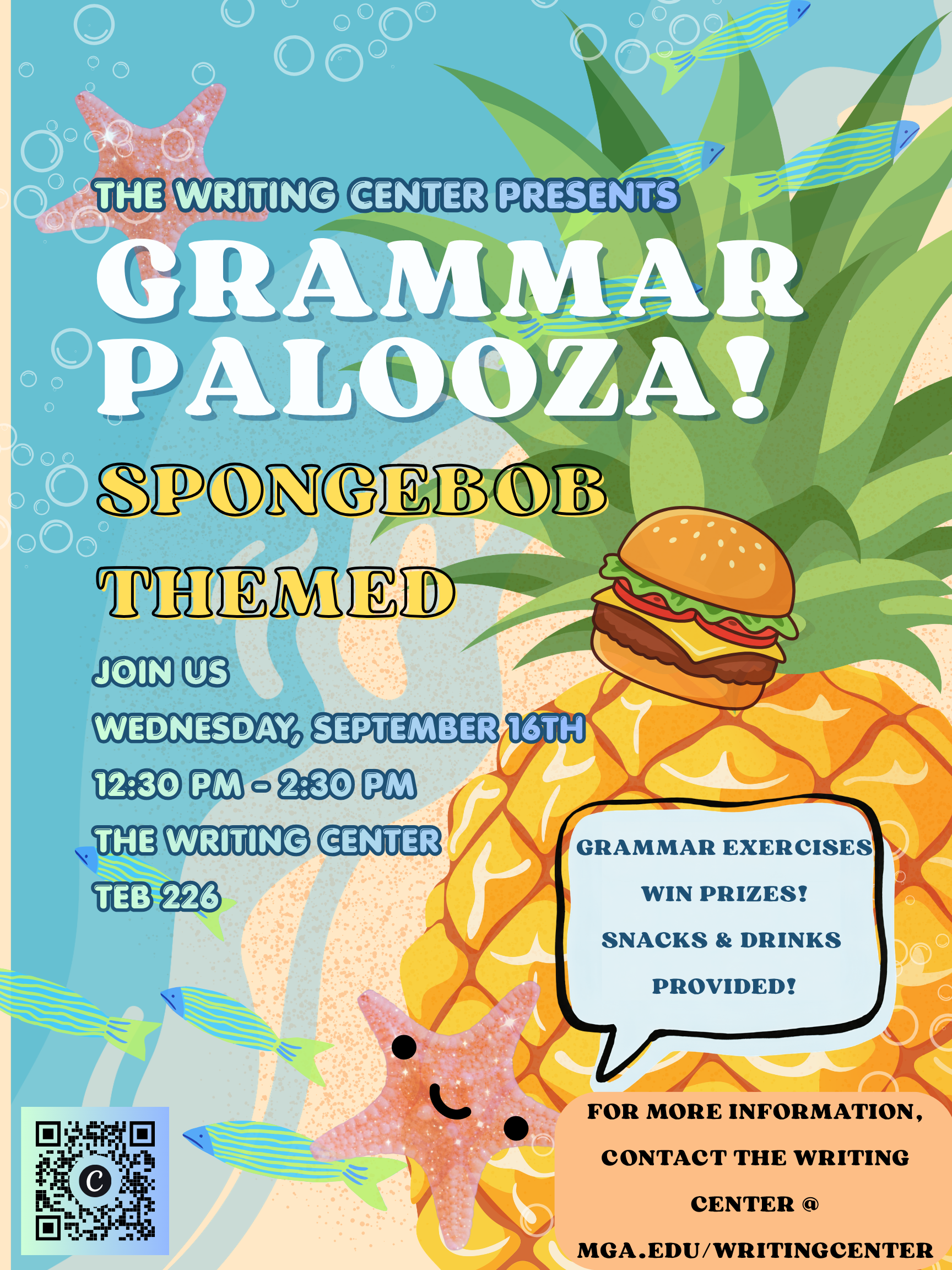 Grammarpalooza flyer. September 16th from 12:30 - 2:30