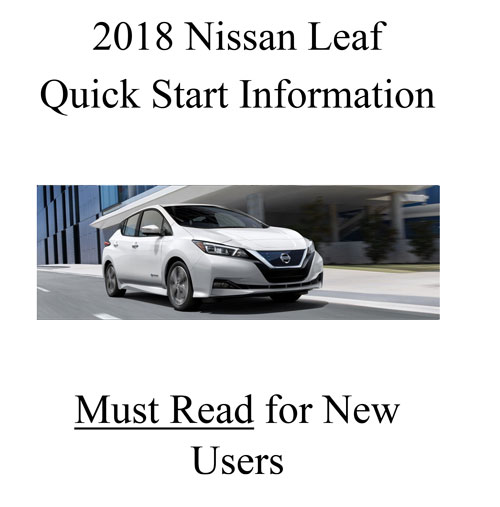 Nissan Leaf quick start guide for new users